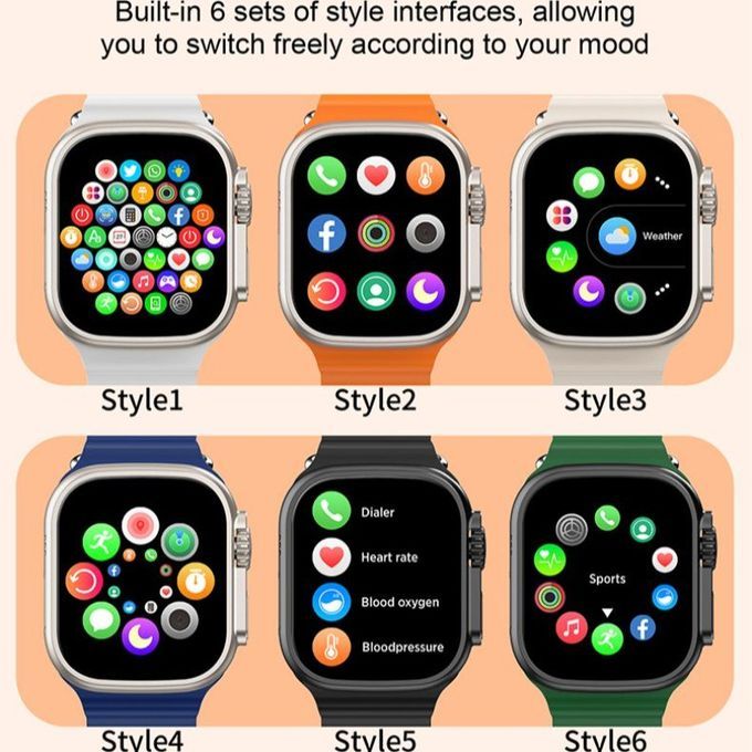 I20 Ultra Max Smart watch Ultra 10 in1 Waterproof 7 Straps + Protective Case + Earphones Gold