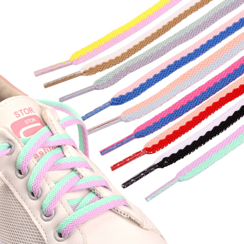 020180000 New Dual Color Flat Laces Casual Shoes Sports Shoes Insert Color Laces