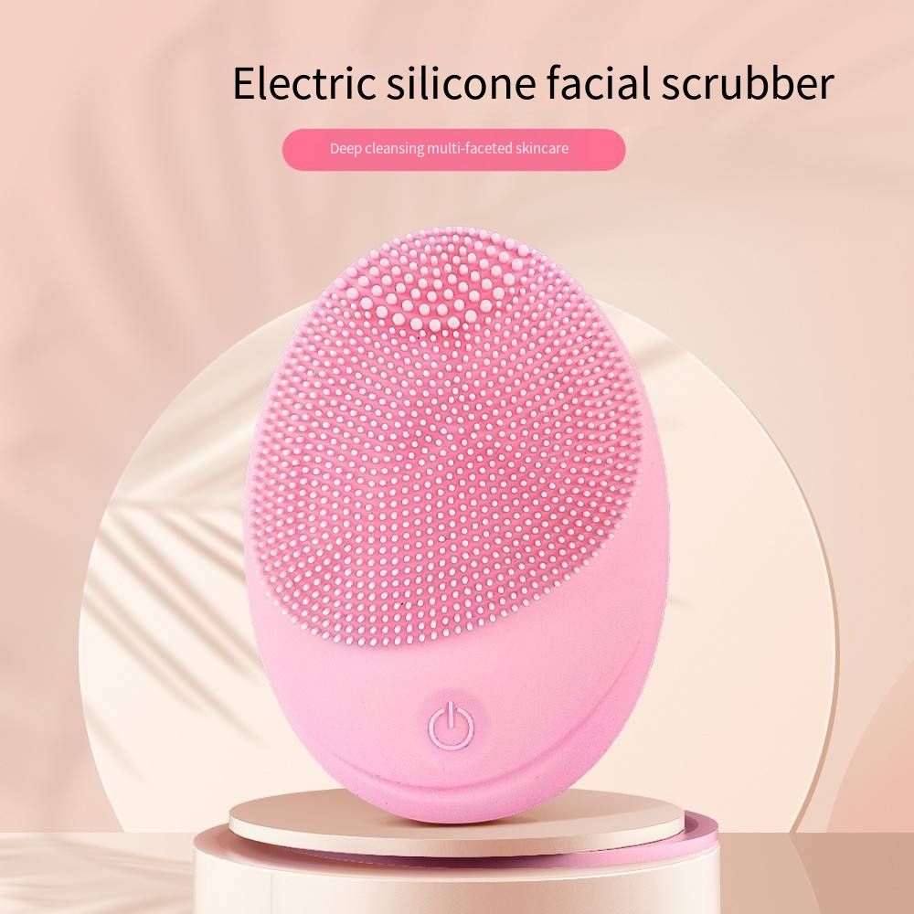 New Upgraded Electric Silicone Facial Cleanser, Hot Compress Pore Cleanser, Waterproof Ultrasonic Face Cleansing Brush, Rechargeable Home Facial Skin Care Beauty Device for Deep Cleaning Blackhead Removal