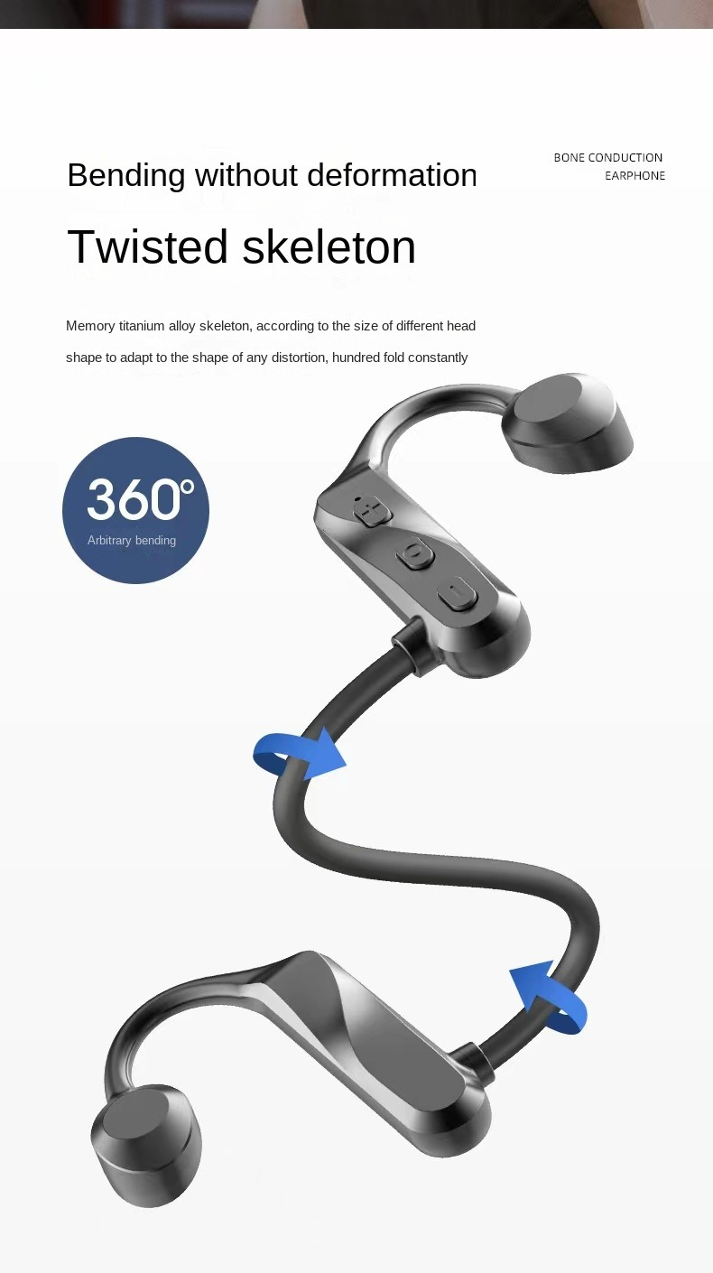 New bone conduction Bluetooth headset Earless wireless sports fitness Ear-hanging vibrato explosion models