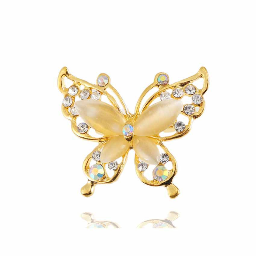 00359-25-25 butterfly brooch romantic elegant rhinestone crystal insect brooch lady's corsage scarf shawl clothing accessories wedding party banquet