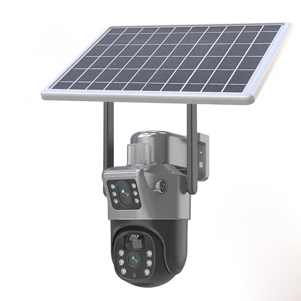 2K Solar Security Cameras Wireless Outdoor, 2 Pack 360 View Pan/Tilt WiFi Security Camera Outside with Color Night Vision,Easy to Install, PIR Alarm, 2-Way Audio
