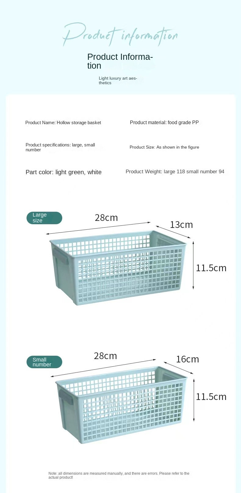Rectangular Storage Basket, Hollow Plastic Storage Basket, Kitchen Living Room Clothes Storage Box