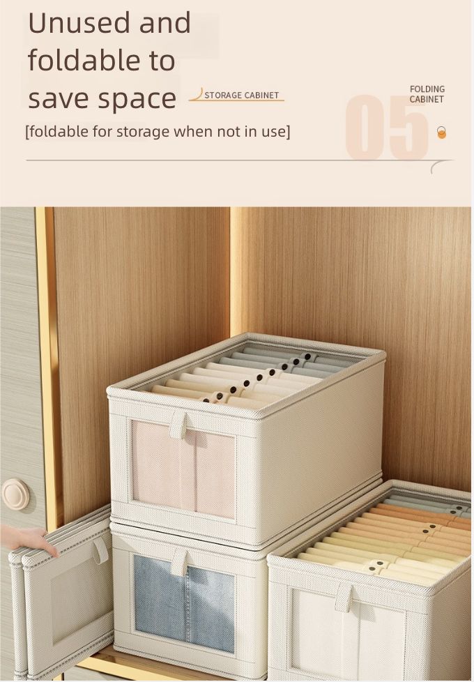Oxford Cloth Window Visible Clothing with Lid Storage Box Household Clothing Fabric Storage Box Large Organizing Artifact Box Home Storage Organization Baskets Bins Containers Lidded Storage Bins