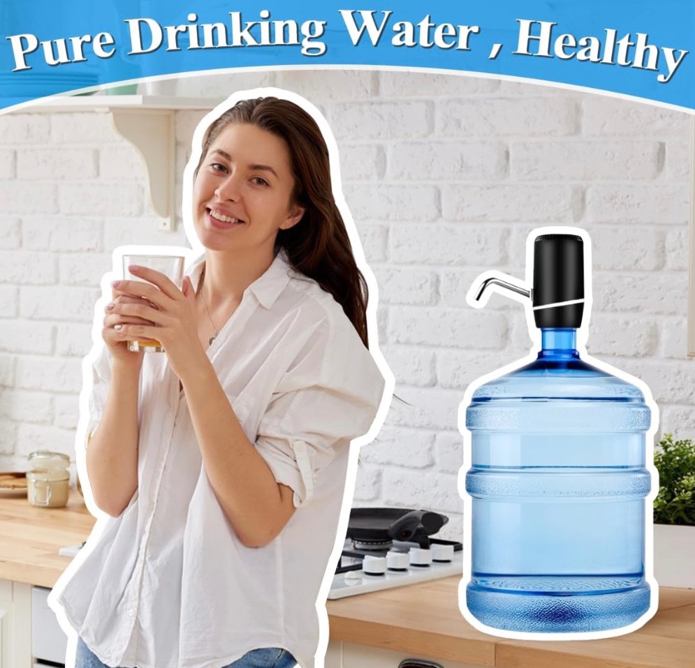 Water Dispenser for 5 Gallon Bottle, Electric Water Pump for 5 Gallon Jug with Switch and USB Charging, Portable Automatic Water Jug Dispenser for Camping, Travel, Home, Kitchen, Office