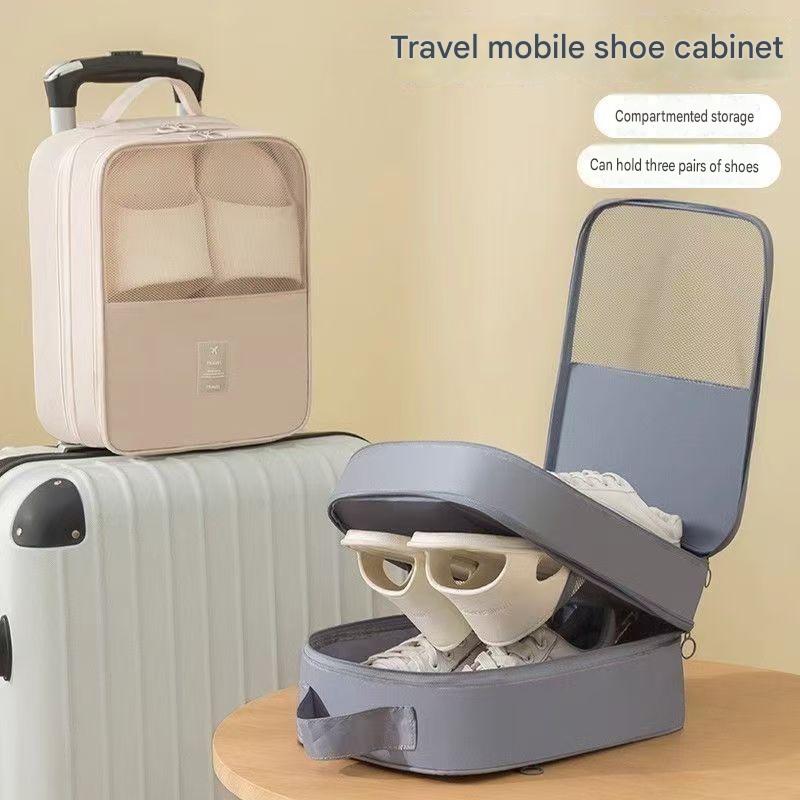 Portable Shoe Storage Bag Double Layer Dustproof Handheld Shoe Pouch Large Capacity Simple Transparent Shoe Bag For Travel Outdoor Trip