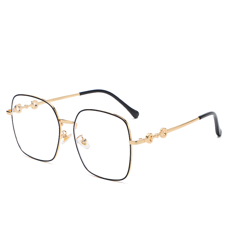 New large square glasses myopia women's fashion anti blue light plain color net red glasses frame can be equipped with degrees