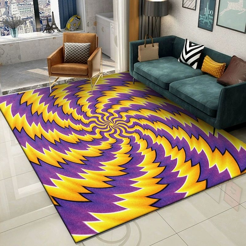 50*80cm Crystal velvet Colorful visual carpet, living room coffee table carpet, abstract vortex carpet CRRSHOP free shipping soft and comfortable floor mat