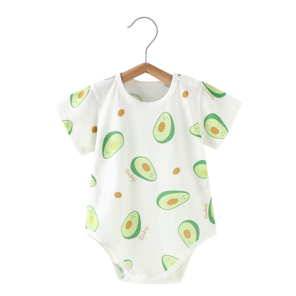 Baby Short Sleeve Romper, Cute Yellow Duck Print Bodysuit, Breathable Cotton Onesies for Newborn Infant Toddler, Sizes 59-90cm, Single Pack, Soft Casual Jumpsuit for Boys Girls
