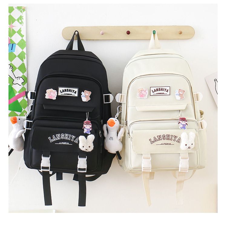 New Mori Department Korean version Harajuku five-piece student bag High school student female large capacity backpack fashion casual backpack MD938