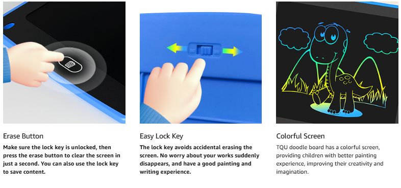 LCD Writing Tablet 8.5 & 12 Inch Electronic Writing Drawing Pads Portable Doodle Board Gifts for Kids Office Memo Home Whiteboard
