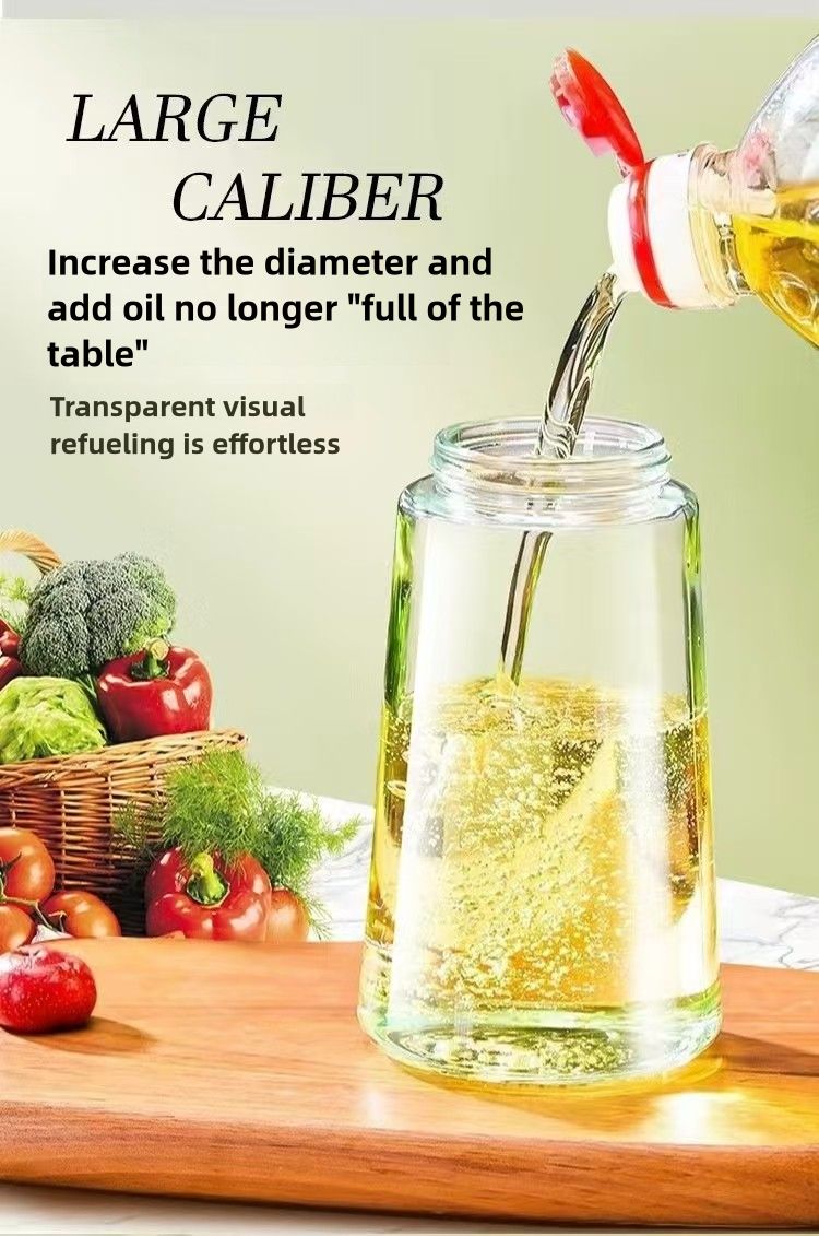 470ml Glass Oil Dispenser Bottle - Dual-Function Spray & Pour, Wide Mouth, Leak-Proof Design, Ergonomic One-Handed Use, Easy to Clean, Drip-Free Kitchen Oil Container  