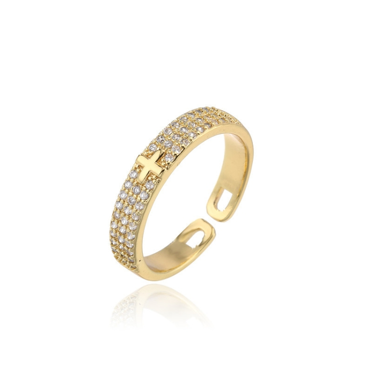 Jesus Cross Ring unisex gold Open Ring holiday gift men women jesus ring CRRSHOP male female Adjustable opening ring gifts