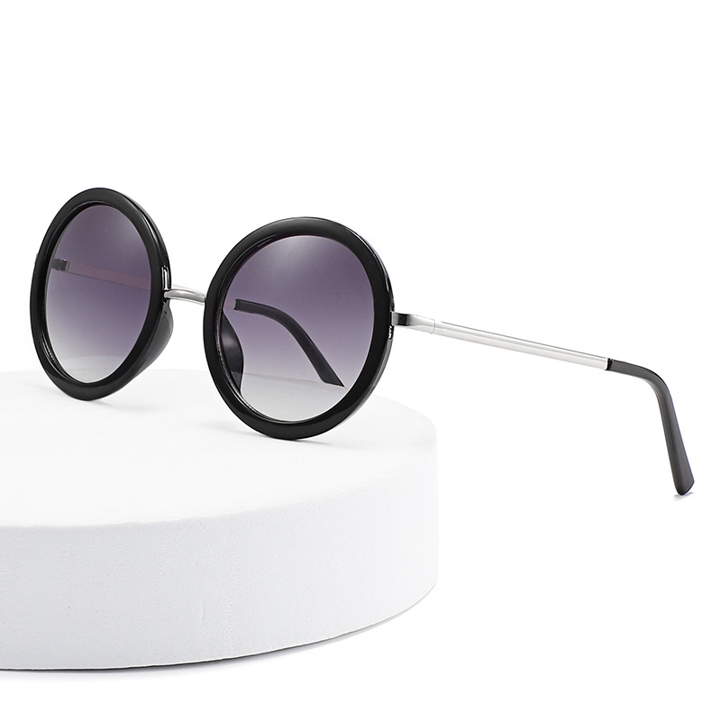 5564 Retro Round Metal Frame Sunglasses Women Men Alloy Frame Gradient Sunglasses Driving Fishing Sunglasses UV400