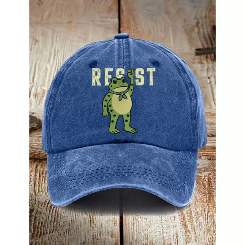 Vintage Washed Cotton Distressed Print Low Profile Baseball Cap