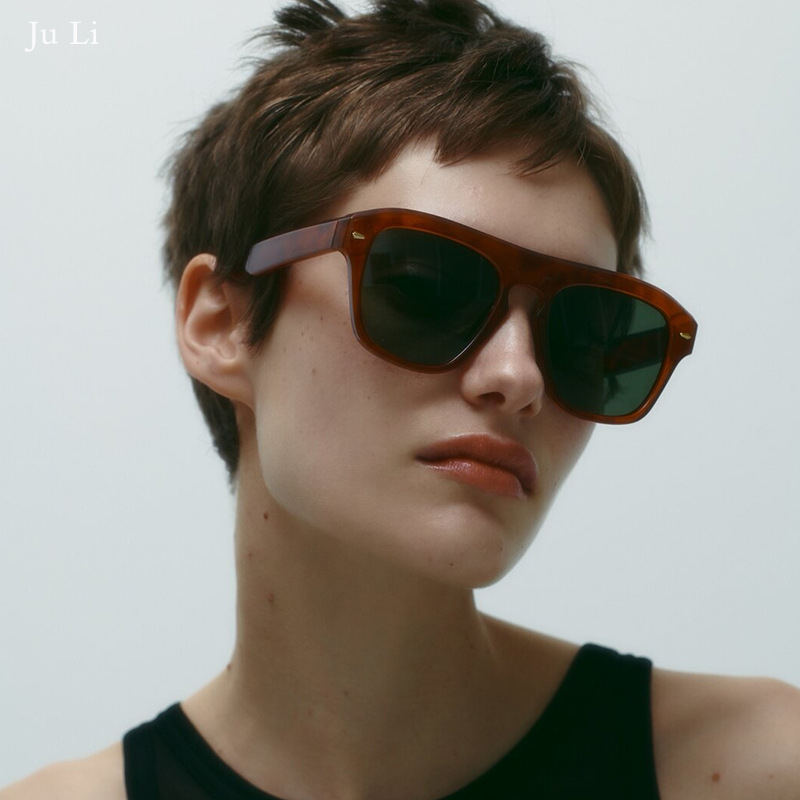 3645 Vintage Oversized Square Sunglasses Women Men Brand Designer Glasses Rivet Red Yellow Summer Shades UV400 Big Women Sun Glasses