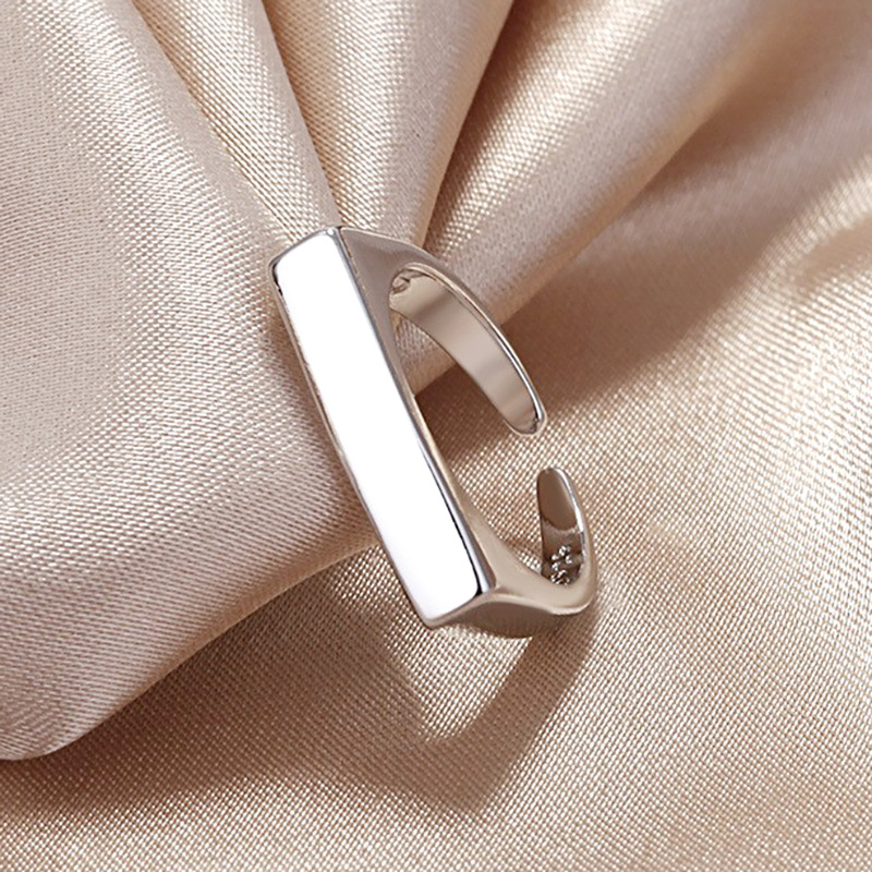 J316 Women's Baguette Rings Simple Glossy Open Adjustable Rings