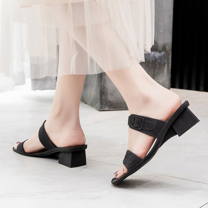 women's closed-toe heels, casual waterproof sandals, elegant girl slippers