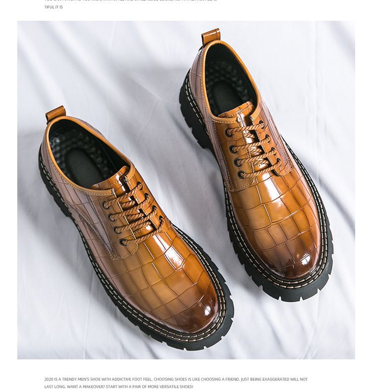 New men's thick-soled height-increasing club fashion shoes for Spring and Autumn 2025 cross-border large-sized men