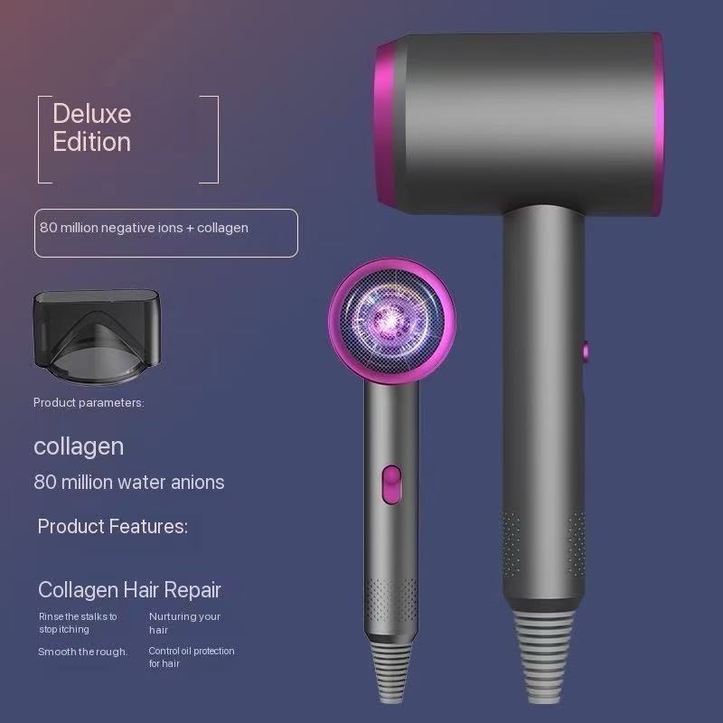 German new hair dryer for home dormitory students, negative ion does not harm hair, high-power cold and hot air, silent blowing of hairblack