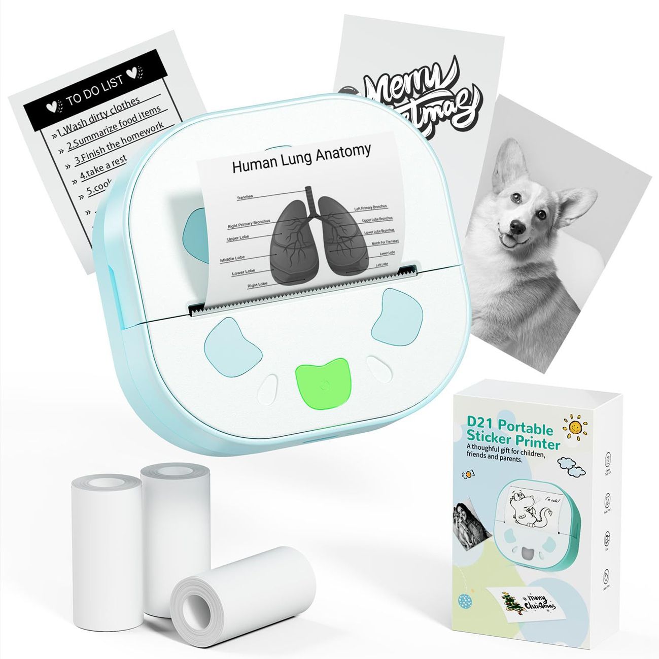 Portable sticker wrong question printer Bluetooth connection ink-free student printer small home use