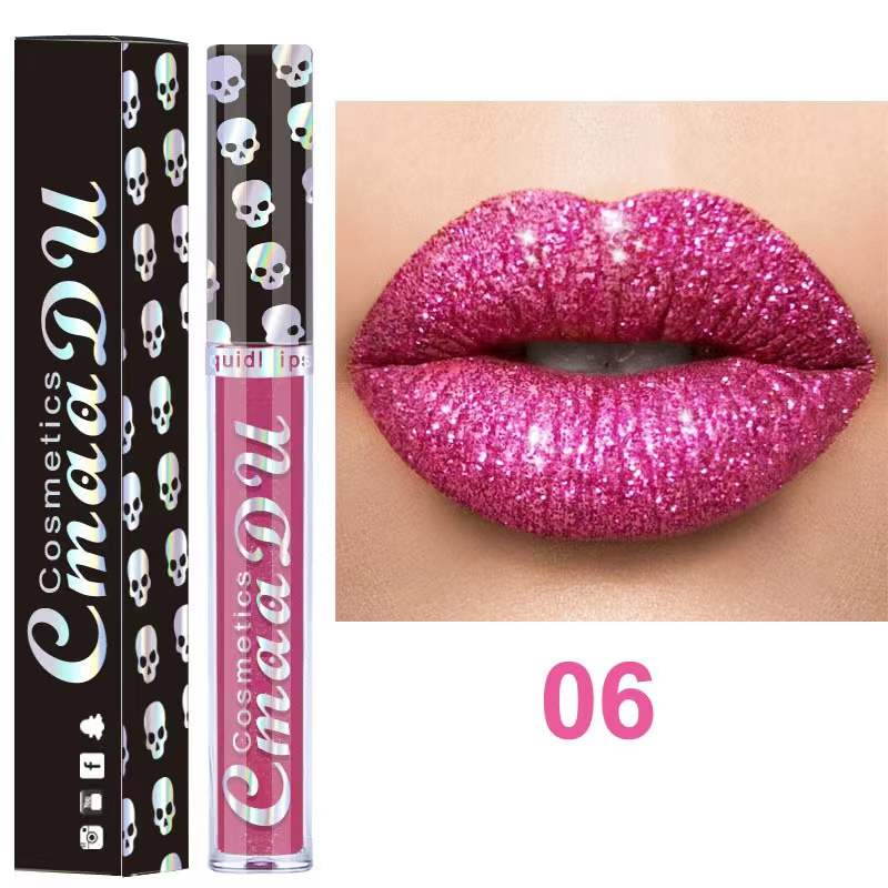 CmaaDu Diamond Liquid Lipstick 8 Color Shiny Metal Color Lip Gloss Waterproof Lasting Lips Makeup Cosmetic for Women Beauty
