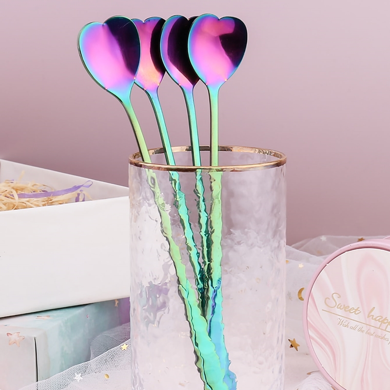 4pcs Heart Design Spoon