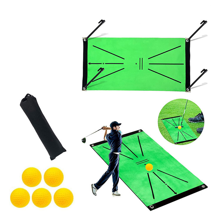Golf Swing Mat Hitting Batting Direction Mark Trace With Carry Bag Indoor Home 60*30cm Golf Swing Training Pad