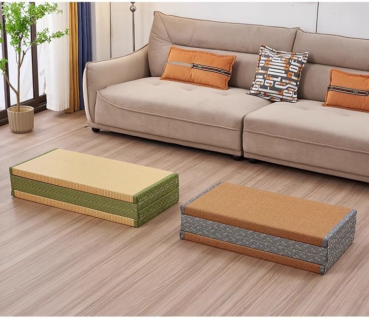 Floor Mattress: Foldable Coconut Fiber Sleeping Mat for Living Room, Bedroom, and Guest Room - Lightweight, Breathable & Provides Back Support.