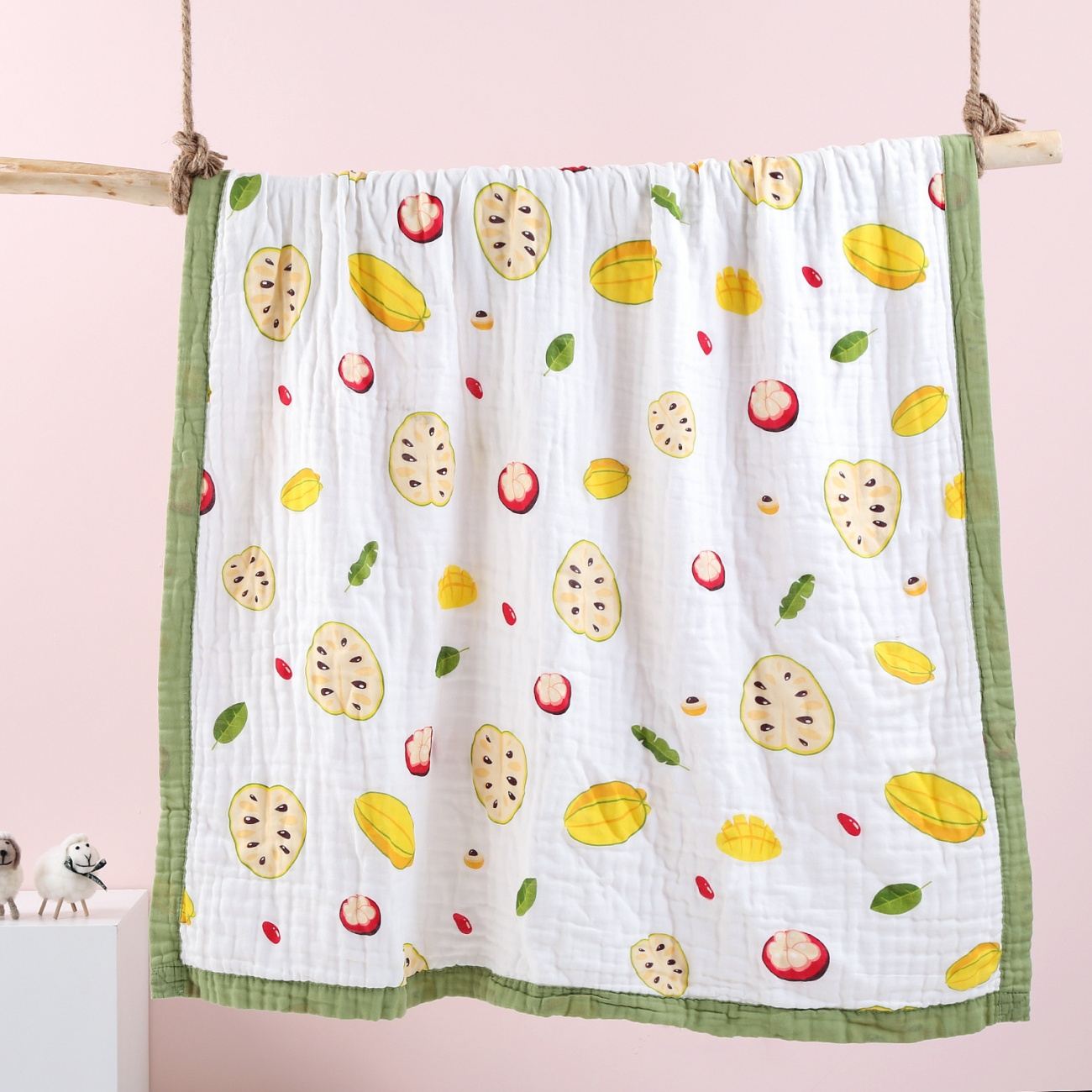 Pure cotton gauze bubble fabric six-layer bath towel cover blanket - water-absorbing for infants and newborns