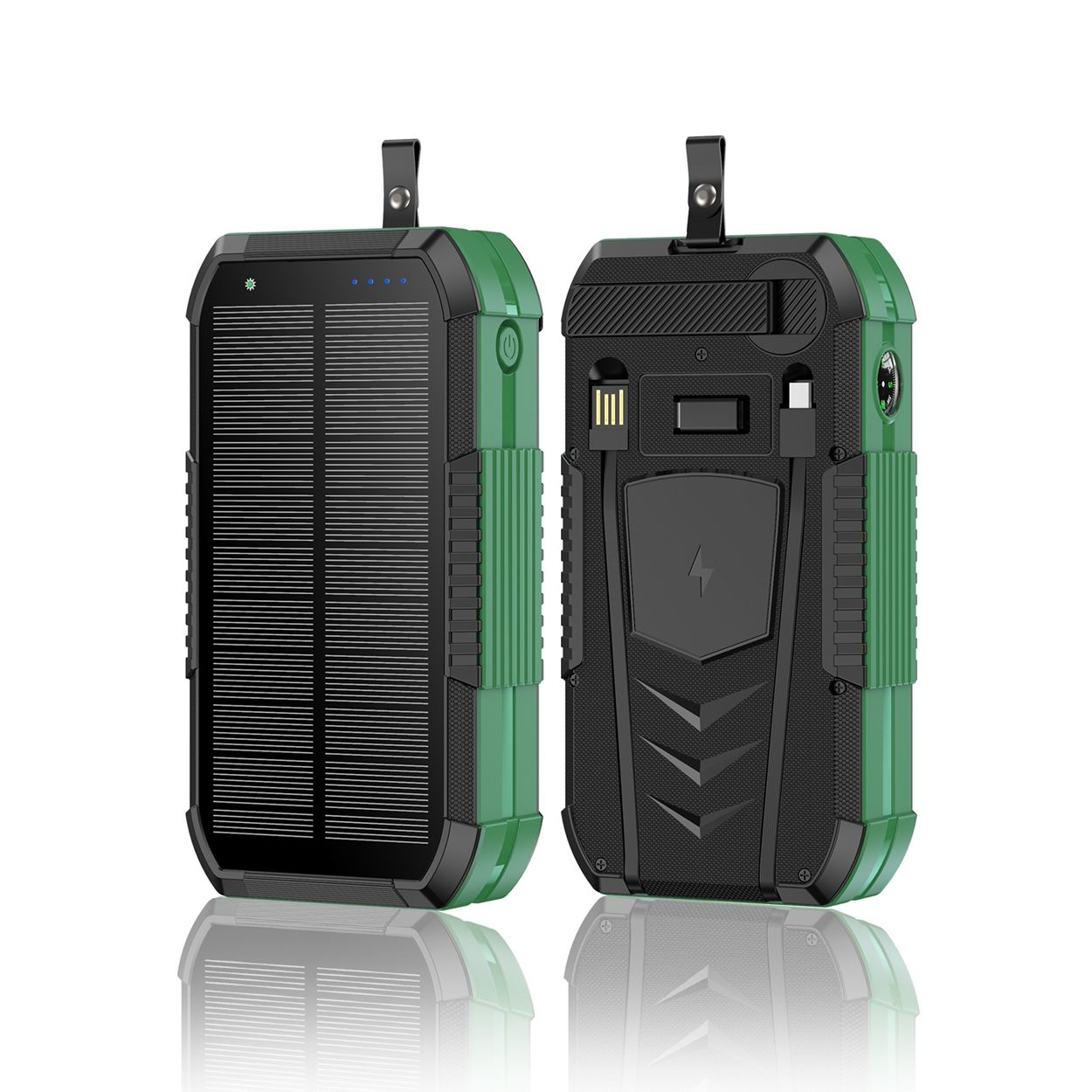 40000 mAh solar powered hand crank charger with built-in cable wireless charging PD 22.5W fast charging mobile power bank
