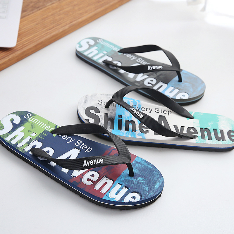 Men's Summer New Fashion Graffiti Flip-Flops Soft Bottom Non-Slip Slippers