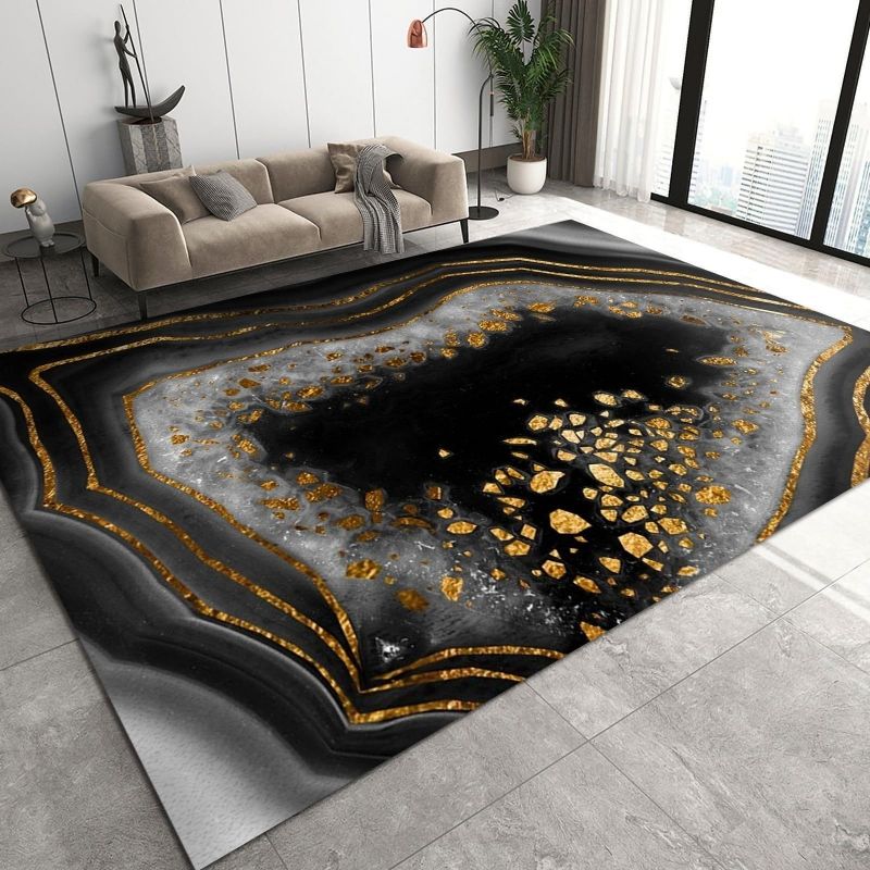 Marble printed carpet, home decoration, living room, anti slip and easy to maintain, sofa blanket ， Crystal velvet carpet floor mat