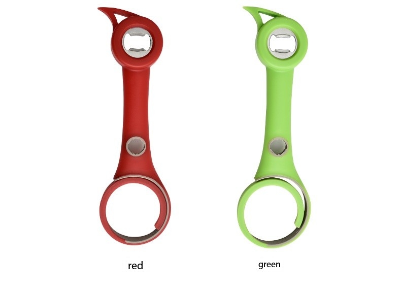 Plastic 4-in-1 Bottle Opener - Creative Multifunctional Lid Twist, Beer, and Can Opener for Home Use