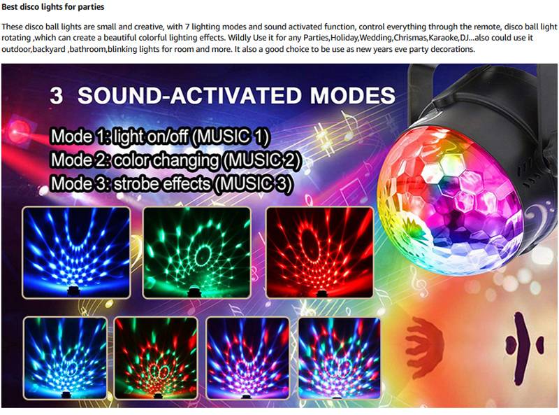 Leopard Cat Party Light, Disco Ball Party Lights Sound Activated with Remote Control, 7 Color Modes Strobe Light for Home Room Dance Birthday DJ Bar Karaoke Xmas Wedding 