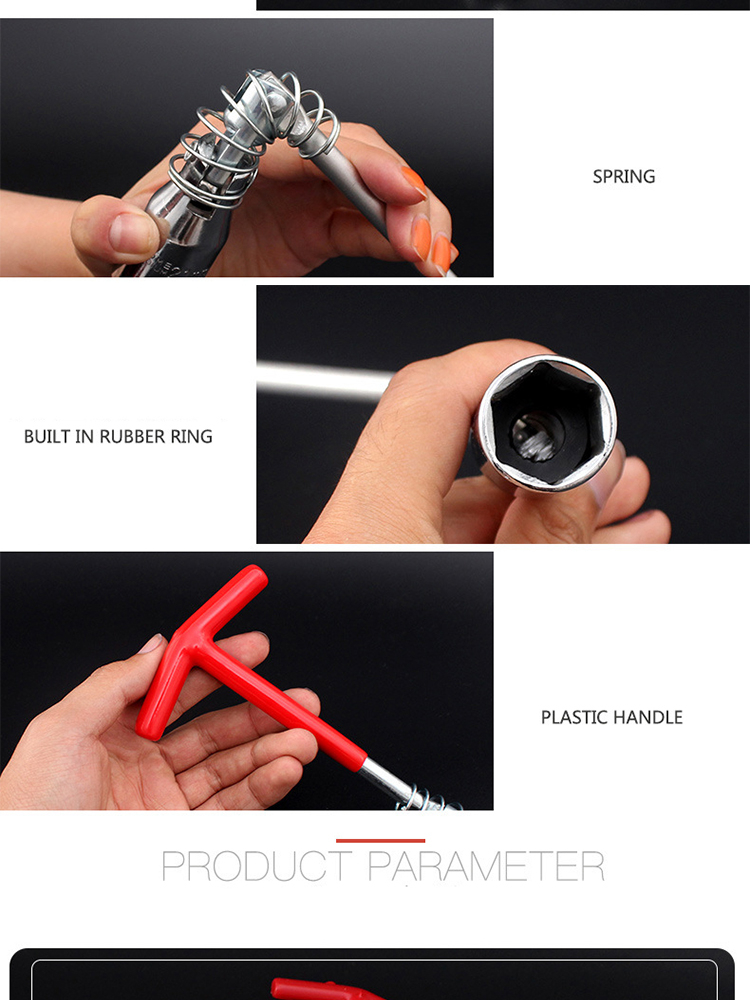 Automobile spark plug socket wrench extension socket 14 16 21mm universal joint automobile disassembly tool