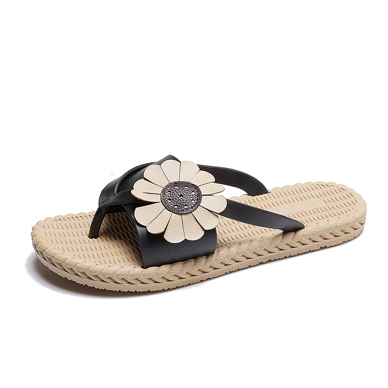 929 crossover roman style women's slippers sunflower beach shoes girls wear flat shoes outside