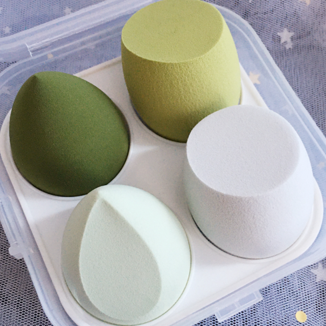 4pcs Set Makeup Blender Beauty Egg Set Gourd Water Drop Puff Makeup Puff Set Colorful Cushion Cosmestic Sponge Tool Wet and Dry Use