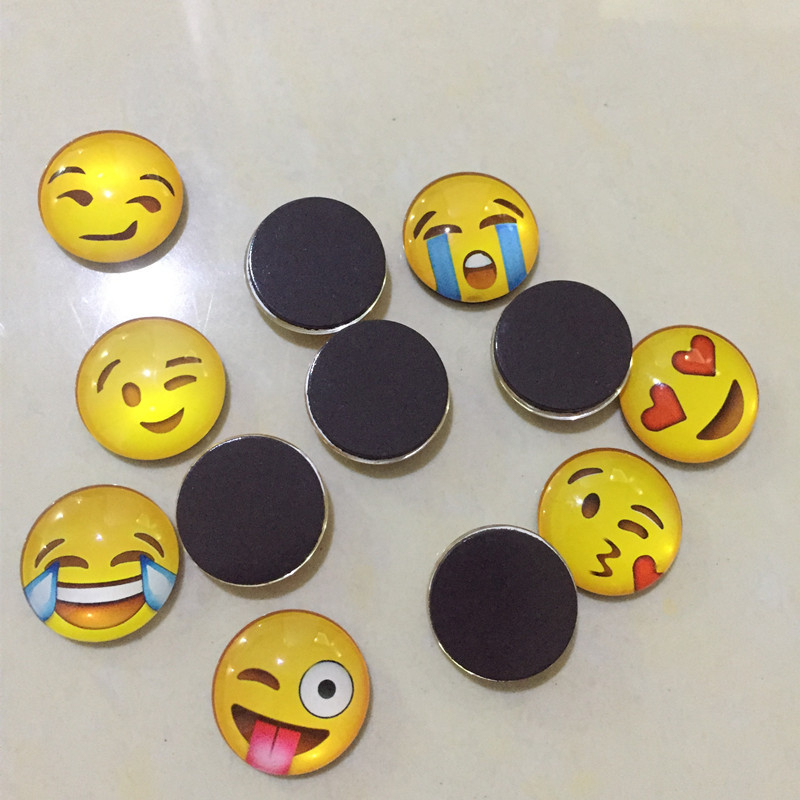 12 Pieces Smiling Expression Cute Face Fridge Magnets DIY Home Kitchen Accessory Decoration Funny Refrigerator Sticker