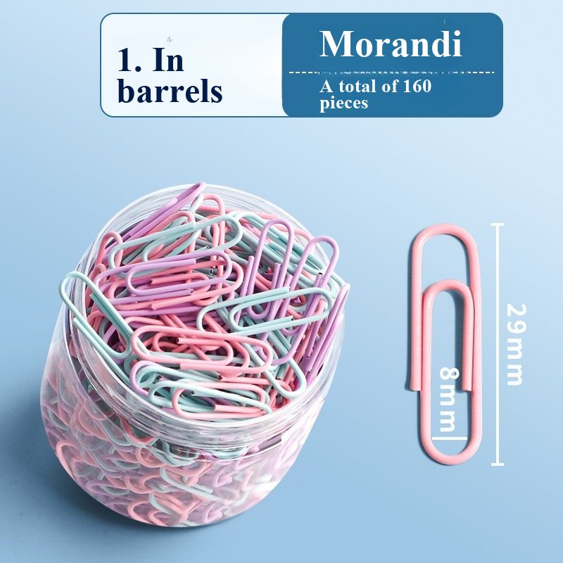 Colorful Coated Paper Clips Large Size Rustproof Metal Paperclips Bookmark Document Organizer with Storage Box Office School Stationery Supplies