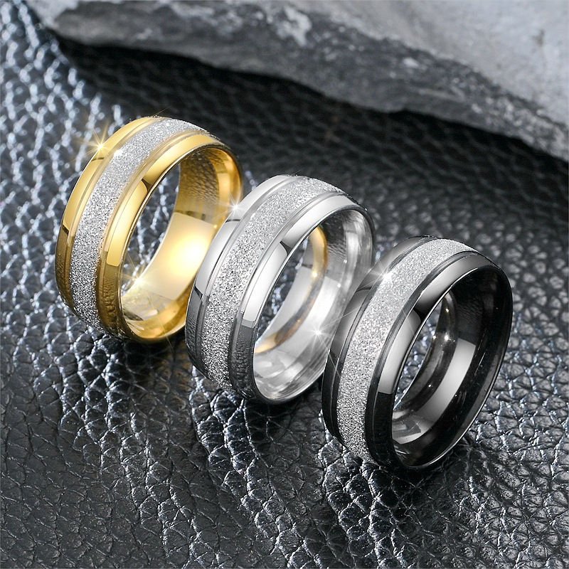 DC-613 3Pcs Stainless Steel Jewelry Titanium Rings Fashion Black Couple For Men Women Rings