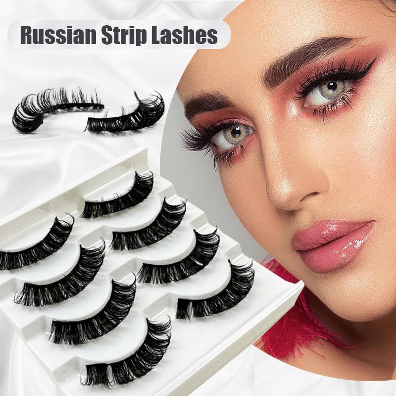 Ladies European and American eyelashes 4 pairs of thick manual DD curling false eyelashes 003