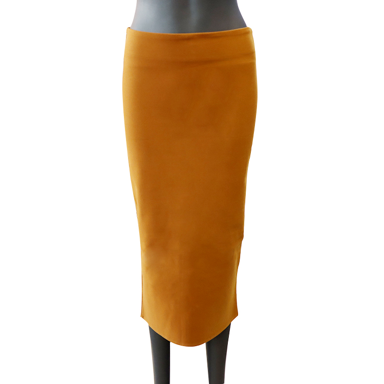 Women's Work Office Stretchy Fitted Midi Casual Pencil Skirt with Back Slit