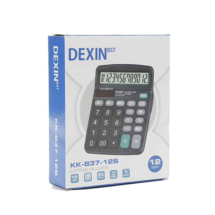Professional Scientific Calculator LCD Display 12-Digit Solar Office Desktop Calculator Electronic Calculator Multifunction Office Tool