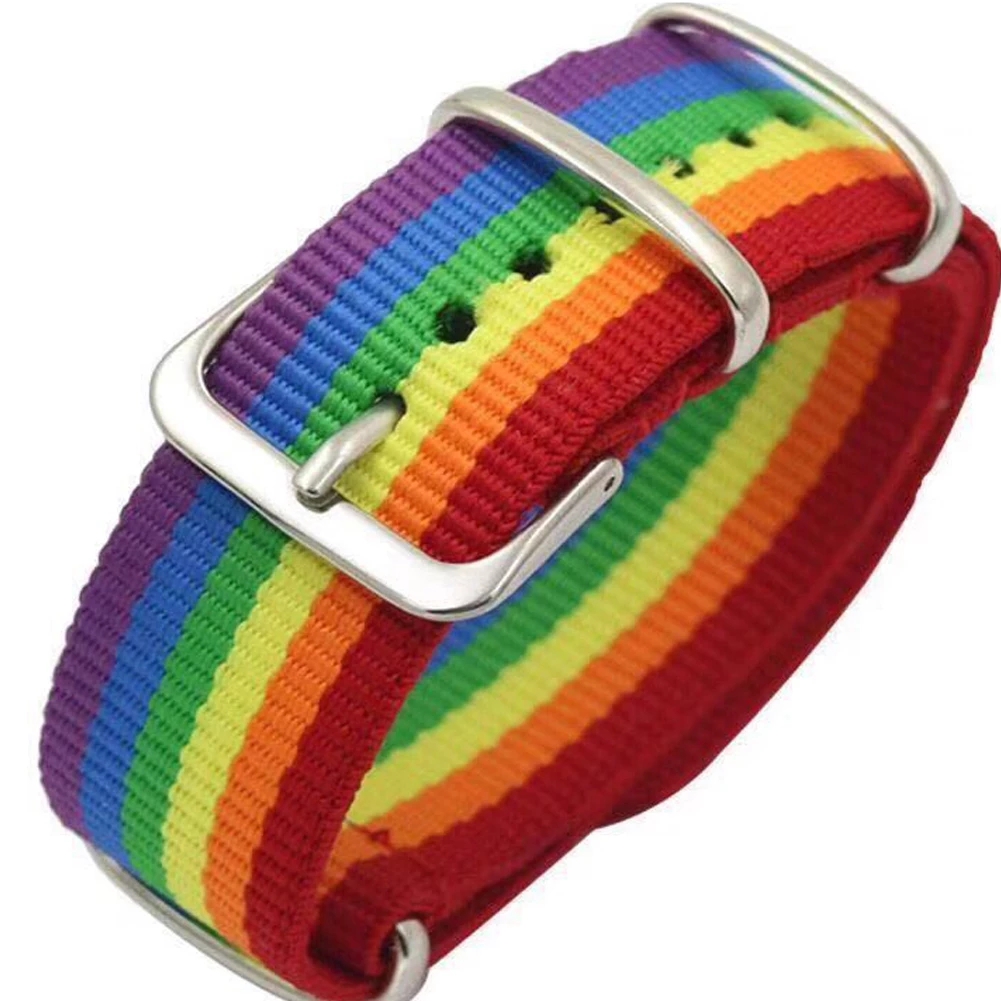 Nylon Rainbow Lesbians Gays Bisexuals Transgender Bracelets Women Girls Braided Men Couple Jewelry Rainbow