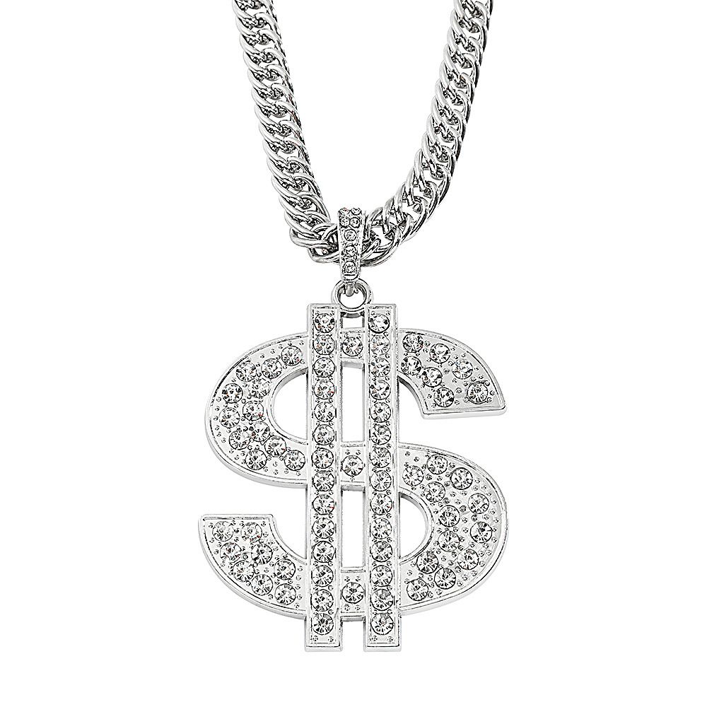 American gold necklace, hip hop personalized hipster, necklace with diamonds, dollar turn pendant necklace.4