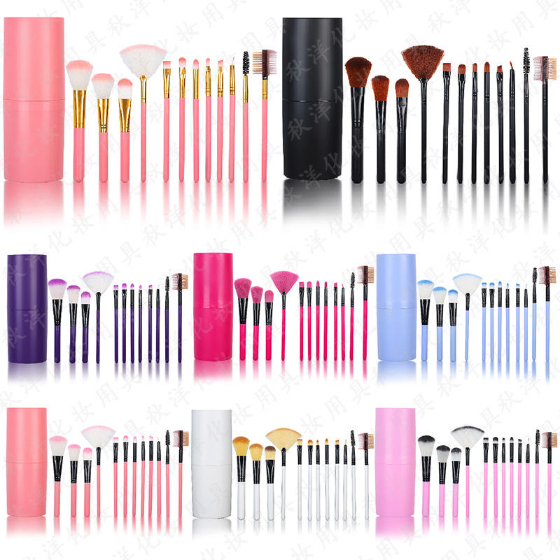 12pcs Makeup Brush Set, Premium Synthetic Foundation Face Powder Blush Eyeshadow Kabuki Brush Kit, Makeup Brushes with Makeup Sponge and Brush Cleaner