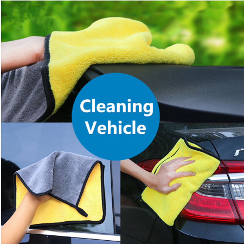 1PCS Easy Clean Car Care Polishing Wash Towel Plush Microfiber Washing Dry Towel Thick Plush Polyester Fiber Car Cleaning Cloth