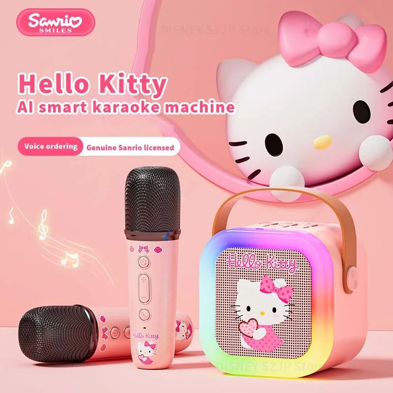 Sanrio Bluetooth Speakers ML07 Karaoke Machine Portable Speakers Bluetooth with Mic LED Light Machine Home Family Singing Gift