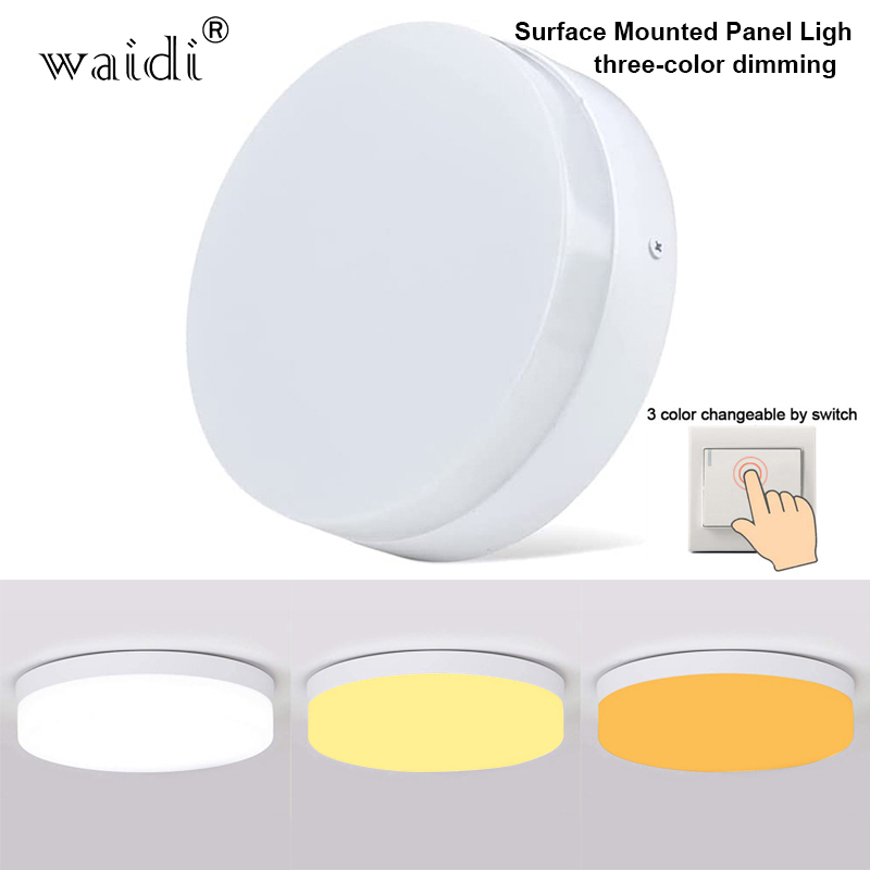 Glory lights 18W 24W 36W Triple Dimmable LED Surface Mount Panel Light, LED Ceiling Light Closet Ceiling Fixture for Laundry Room, Hallway, Bedroom, Basement, Kitchen Modern Round Lighting Fixture